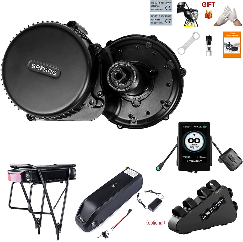 BAFANG BBS02 48V 750W Mid Drive Kit with Battery (Optional), 8Fun Bicycle Motor Kit with LCD Display & Chainring, Electric Brushless Bike Motor Motor Para Bicicleta for 68-73Mm BB Sporting Goods > Outdoor Recreation > Cycling > Bicycles BAFANG P860C Display 48T+52V 17.5Ah Rear Battery 