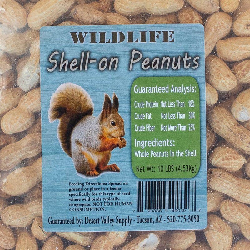 Premium Peanuts in Shell - Wild Bird - Wildlife Food - Squirrels - Deer - Cardinals - Jays & More (10-Pounds) Animals & Pet Supplies > Pet Supplies > Bird Supplies > Bird Food Desert Valley Supply   