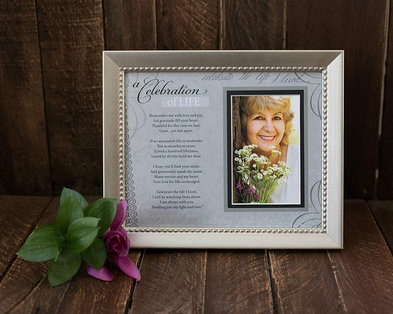 Memorial/Remembrance Photo Frame with Inspirational a Celebration of Life Poem - Sympathy Gift for Loss of Loved One (Silver) Home & Garden > Decor > Picture Frames The Grandparent Gift Co.   