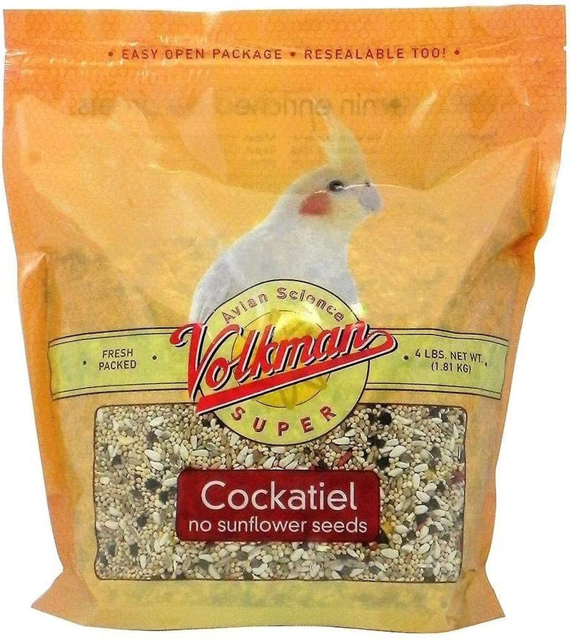 Volkman Avian Science Super Cockatiel No Sunflower Bird Food 4 Lb Animals & Pet Supplies > Pet Supplies > Bird Supplies > Bird Food Volkman Seed Company, Inc.   