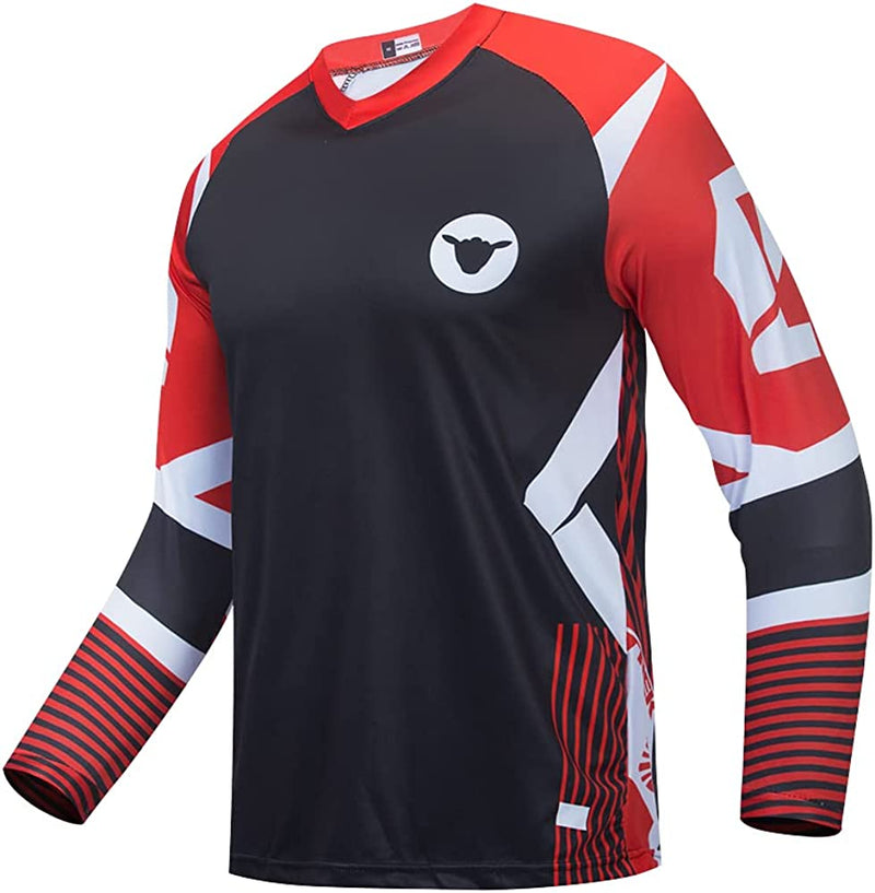 Men'S MTB Jersey Long Sleeve Mountain Bike Shirt Bicycle Cycling Tops Quick Dry&Moisture-Wicking Sporting Goods > Outdoor Recreation > Cycling > Cycling Apparel & Accessories KOL DEALS 001 X-Large 