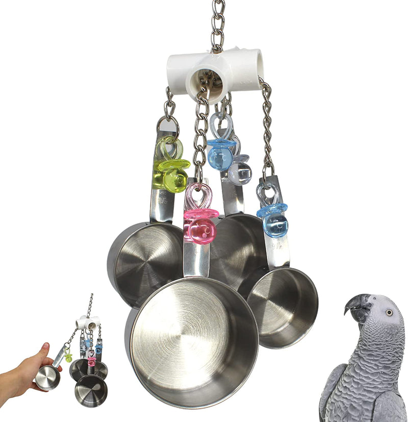 Bonka Bird Toys Clacker Colorful Durable Stainless Steel Pullable Parrot Macaw African Grey Cockatoo (Single Clacker, Green) Animals & Pet Supplies > Pet Supplies > Bird Supplies > Bird Toys Bonka Bird Toys White Single Clacker 