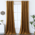 Timeper Burgundy Red Velvet Curtains for Theater - Home Décor Red Blackout Curtains Grommet Thermal Insulated Short Drapes for Studio / Master Bedroom, W52 X L63, 2 Panels Home & Garden > Decor > Window Treatments > Curtains & Drapes Timeper Gold Brown W52 x L84 