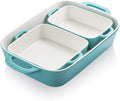 SWEEJAR Ceramic Bakeware Set, Rectangular Baking Dish for Cooking, Kitchen, Cake Dinner, Banquet and Daily Use, 12.8 X 8.9 Inches Porcelain Baking Pans (Navy) Home & Garden > Kitchen & Dining > Cookware & Bakeware SWEEJAR Turquoise  