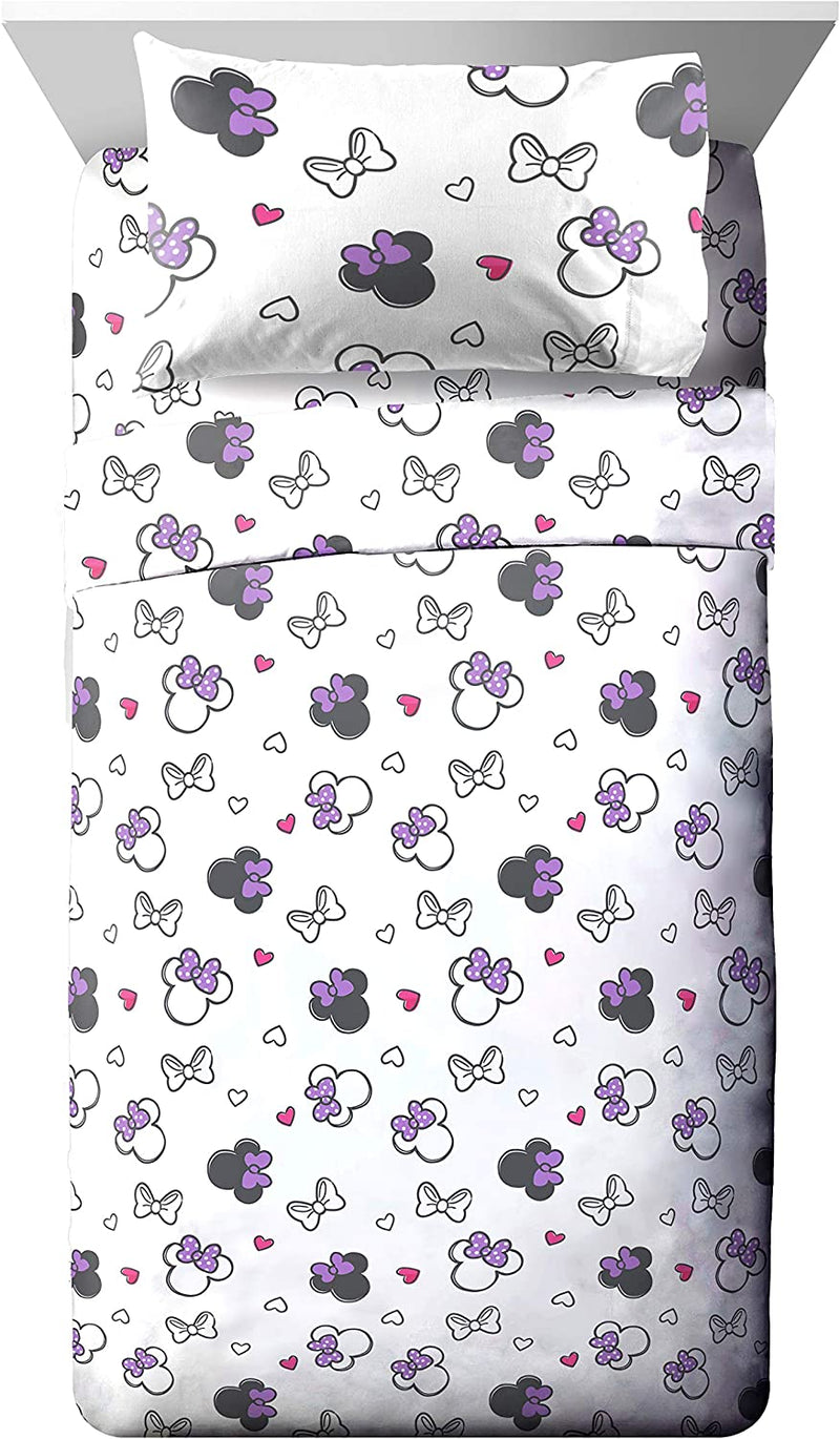 Disney Minnie Mouse Purple Love Twin Sheet Set - Super Soft and Cozy Kid’S Bedding - Fade Resistant Polyester Microfiber Sheets (Official Disney Product) Home & Garden > Linens & Bedding > Bedding Jay Franco   
