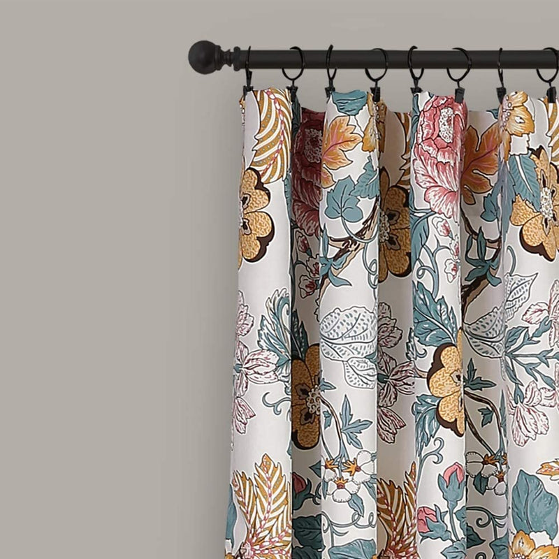 Lush Decor, Blue and Yellow Sydney Curtains | Floral Garden Room Darkening Window Panel Set for Living, Dining, Bedroom (Pair), 108” X 52 L Home & Garden > Decor > Window Treatments > Curtains & Drapes Lush Decor   