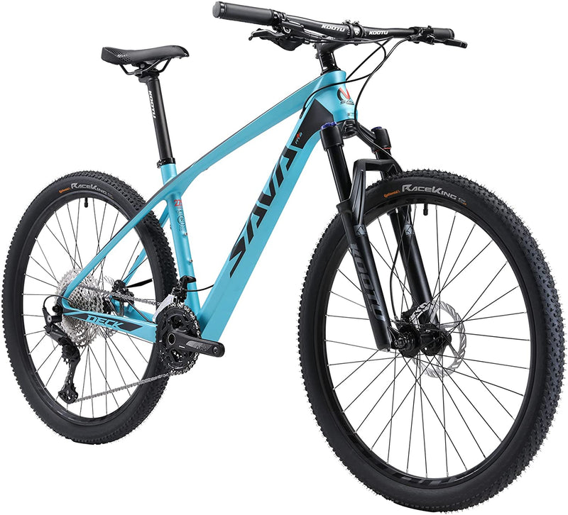 SAVADECK Carbon Fiber Mountain Bike, DECK6.0 15''/17''/19'' Carbon Frame 27.5/29'' Wheels MTB Bicycle 30 Speed with Shimano DEORE M6000 Groupsets Sporting Goods > Outdoor Recreation > Cycling > Bicycles SAVADECK Blue 27.5x17'' 