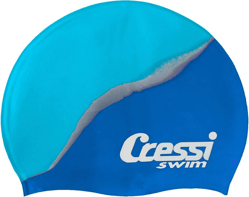 Cressi Silicone Patterned Junior Swimming Cap - Comfortable, Stylish, and Easy to Wear Sporting Goods > Outdoor Recreation > Boating & Water Sports > Swimming > Swim Caps Cressi Royal Blue/Blue Uni 