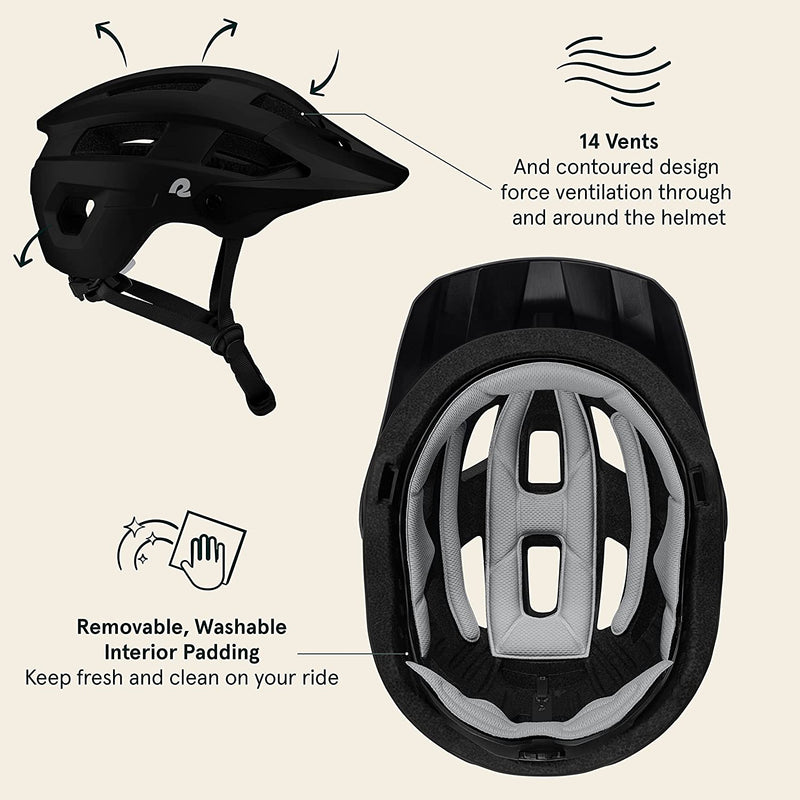 Retrospec Rowan Mountain Bike Helmet for Adults - Specialized Dirt Cycling Bicycle Helmets for Men & Women – Adjustable Size, Lightweight & Breathable Sporting Goods > Outdoor Recreation > Cycling > Cycling Apparel & Accessories > Bicycle Helmets Retrospec   