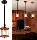 Sglfarmty 1 Pack Pendant Lighting for Kitchen Island, Cage Hanging Light Fixtures, Black Pendant Lights with Durable Glass Shade for Dining Room & Kitchen,Black Home & Garden > Lighting > Lighting Fixtures SGLfarmty Red  