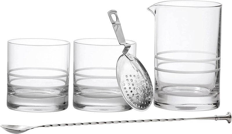 Crafthouse by Fortessa Professional Barware Tools by Charles Joly,Double Old Fashioned/Dof Set of 2, Mixing Glass, Julep Strainer, Bar Spoon, 5 Piece, Silver Home & Garden > Kitchen & Dining > Barware Crafthouse by Fortessa   