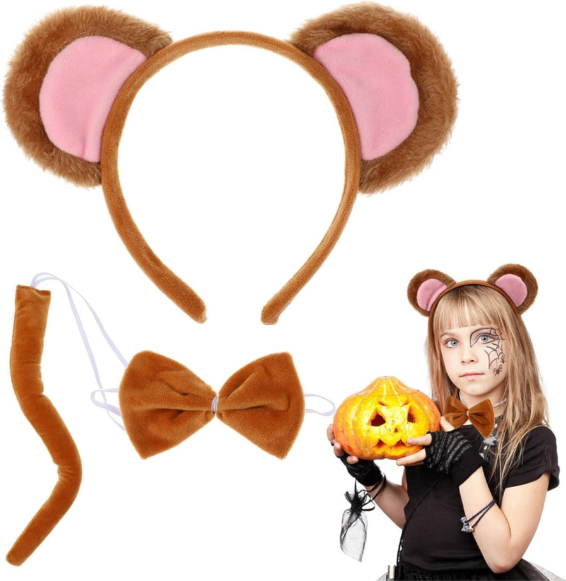 IMIKEYA Animal Costume Set: Plush Animal Monkey Ears Headbands Tails Animal Cosplay Costume for Kids Adults Halloween Party  IMIKEYA   