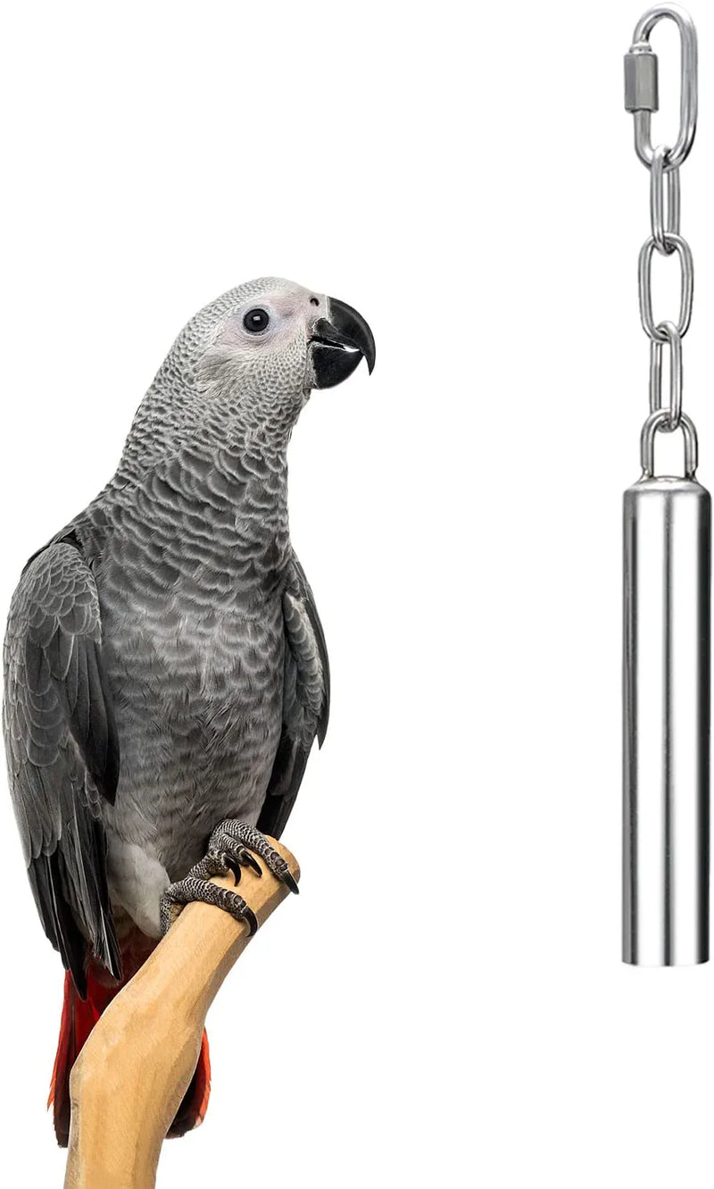 Stainless Steel Bell Toy Bird Cage Hanging Bite Toy for Parrot Parakeet Budgie Cockatiel Conure African Greys (2 PCS-L) Animals & Pet Supplies > Pet Supplies > Bird Supplies > Bird Toys Wontee L  