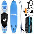 Serenelife Inflatable Stand up Paddle Board (6 Inches Thick) with Premium SUP Accessories & Carry Bag | Wide Stance, Bottom Fin for Paddling, Surf Control, Non-Slip Deck | Youth & Adult Standing Boat Sporting Goods > Outdoor Recreation > Fishing > Fishing Rods SenerelifeHome Blue Paddle Board 