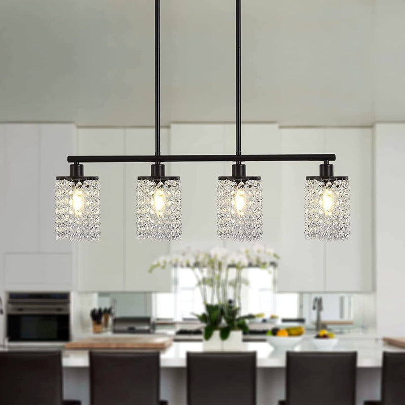 LASENCHOO 8 Lights Farmhouse Chandelier, Black and Gold Modern Chandelier, Classic Candle Pendant Lighting for Kitchen Island Living Room Bedroom Foyer Entryway Dining Room Hanging Lighting Fixtures Home & Garden > Lighting > Lighting Fixtures > Chandeliers LASENCHOO 4 Lights Black-E12  