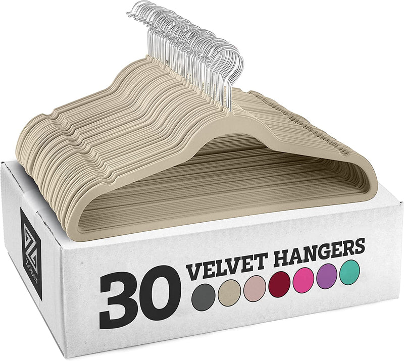 Zober Velvet Hangers 50 Pack - Black Hangers for Coats, Pants & Dress Clothes - Non Slip Clothes Hanger Set W/ 360 Degree Swivel, Holds up to 10 Lbs - Strong Felt Hangers for Clothing Sporting Goods > Outdoor Recreation > Fishing > Fishing Rods ZOBER Ivory 30 Pack 