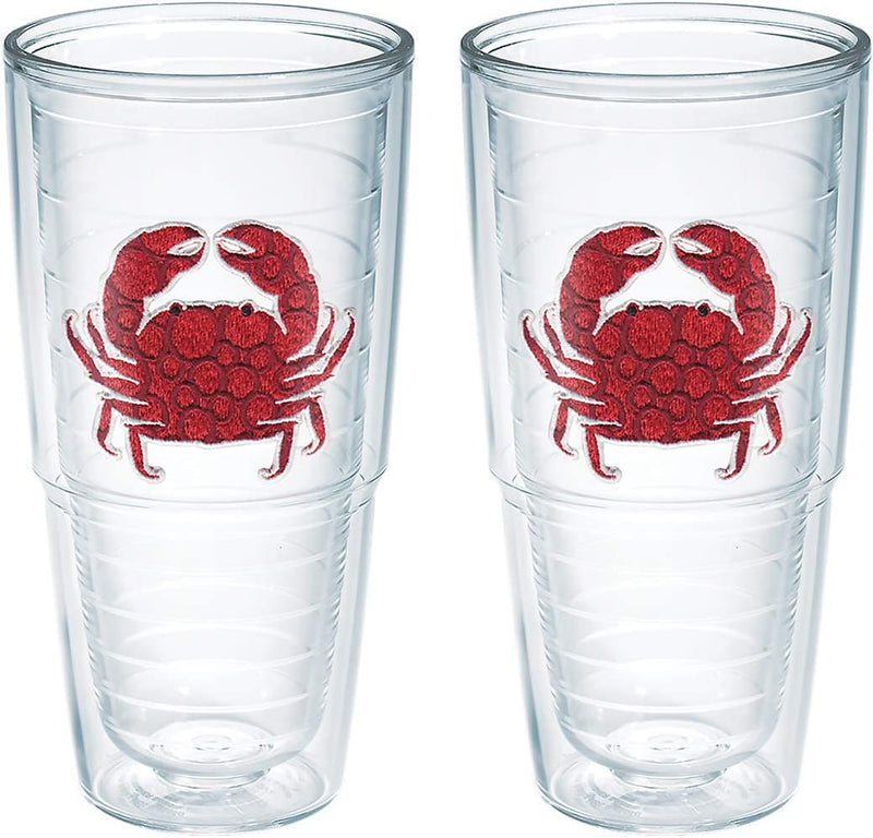Tervis Crab Insulated Tumbler with Emblem and Red Lid, 16 Oz, Clear Home & Garden > Kitchen & Dining > Tableware > Drinkware Tervis No Lid 24oz 2pk 