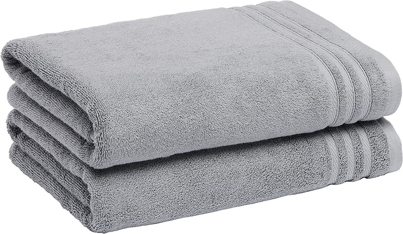 Cotton Bath Towels, Made with 30% Recycled Cotton Content - 2-Pack, White Home & Garden > Linens & Bedding > Towels KOL DEALS Blue Grey Bath Towels 