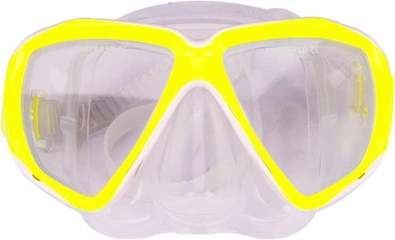 Kids Swim Goggles Scuba Diving Mask Youth No Leak Anti-Fog Swimming Goggles Nose Cover Clear Wide Vision Dive Mask Age 5-15 Sporting Goods > Outdoor Recreation > Boating & Water Sports > Swimming > Swim Goggles & Masks BXT Yellow  