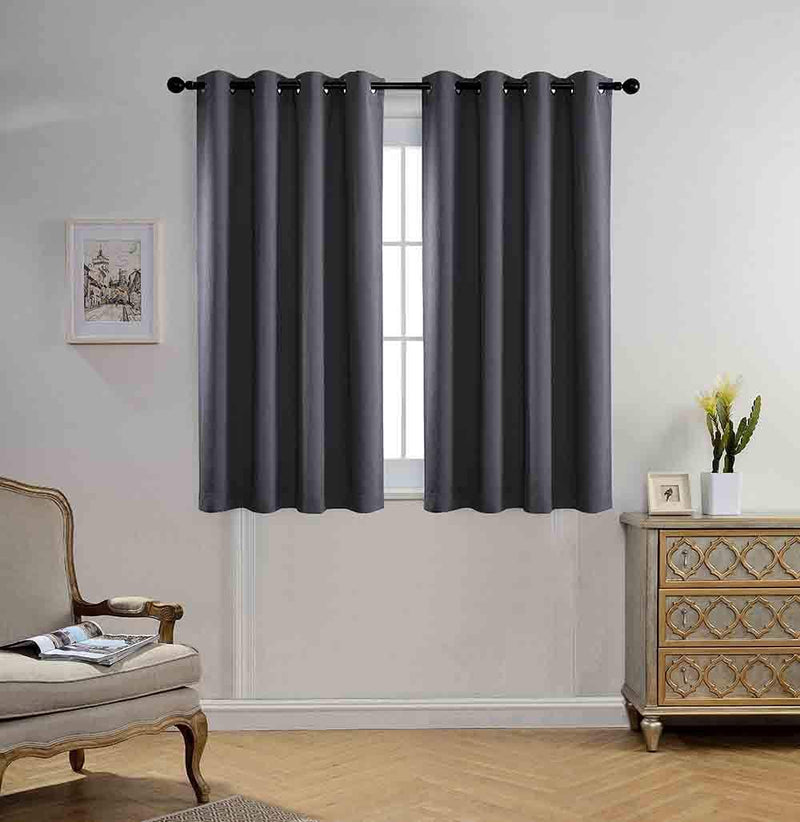 Miuco Room Darkening Texture Thermal Insulated Blackout Curtains for Bedroom 1 Pair 52X63 Inch Black Home & Garden > Decor > Window Treatments > Curtains & Drapes MIUCO Dark Grey 52x63 inch 