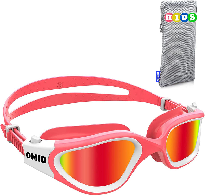 Kids Swim Goggles, OMID Comfortable Polarized Anti-Fog Swimming Goggles Age 6-14 Sporting Goods > Outdoor Recreation > Boating & Water Sports > Swimming > Swim Goggles & Masks OMID Polarized Red - Pink Frame  