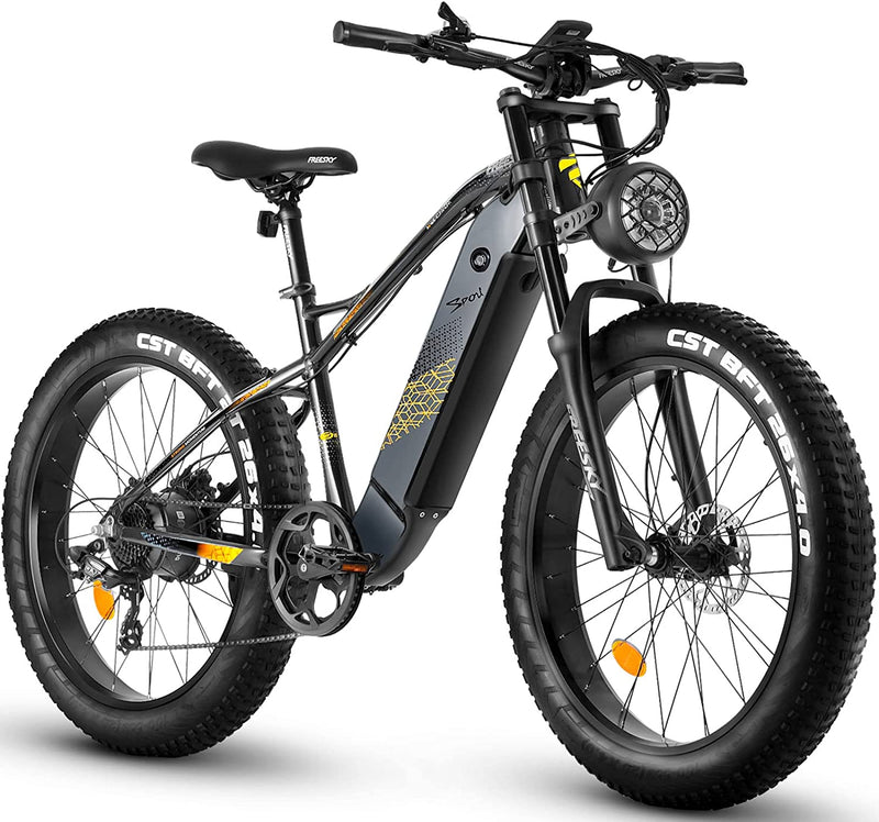 Electric Bike, FREESKY 750W Electric Bike for Adults BAFANG Motor 48V 15Ah Samsung Cell Battery Ebike, Fat Tire Electric Bicycles, 32MPH 35-80Miles Electric Mountain Bike, Shimano 7-Speed UL Certified Sporting Goods > Outdoor Recreation > Cycling > Bicycles FREESKY Gray  