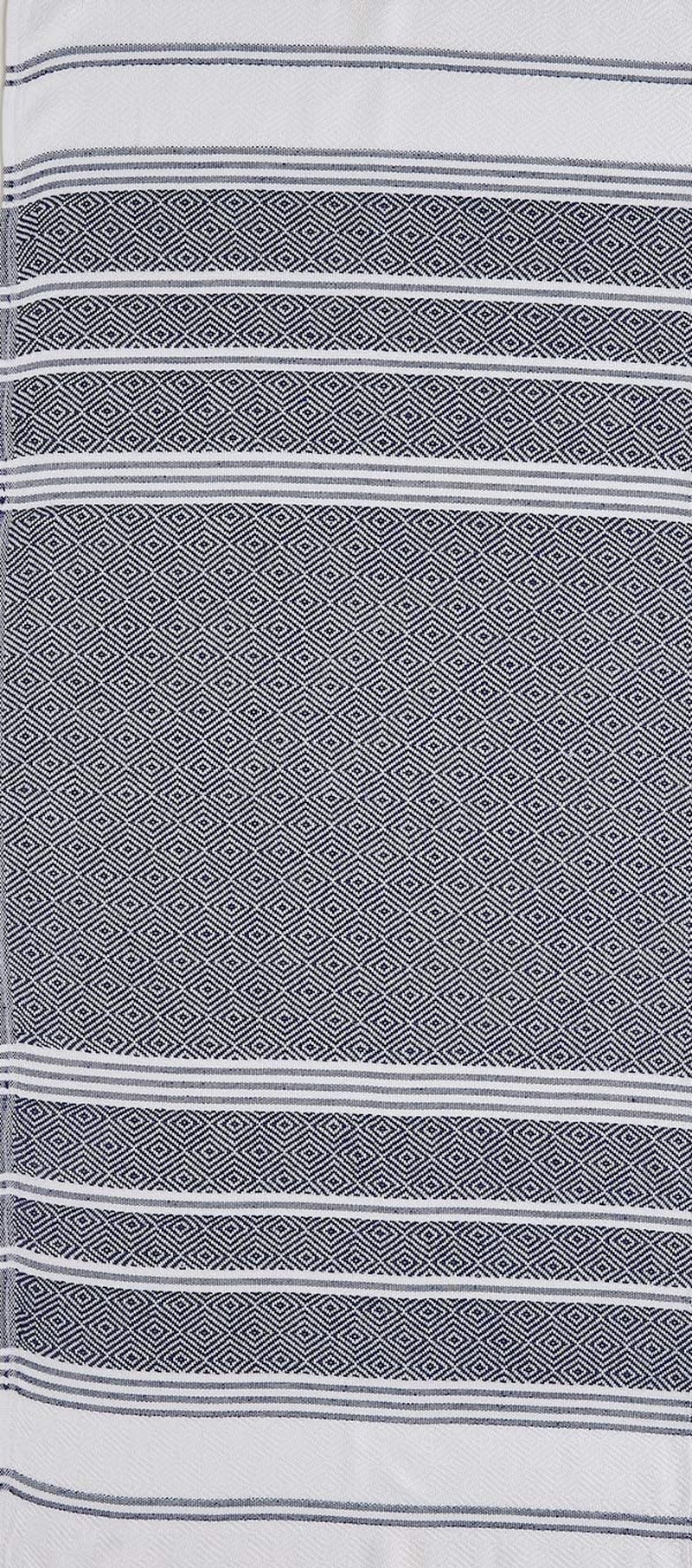 Set of 4 - Diamond Weave Turkish Cotton Bath Beach Hammam Towel Peshtemal Blanket Prewashed (Navy) Home & Garden > Linens & Bedding > Towels CopperBull   