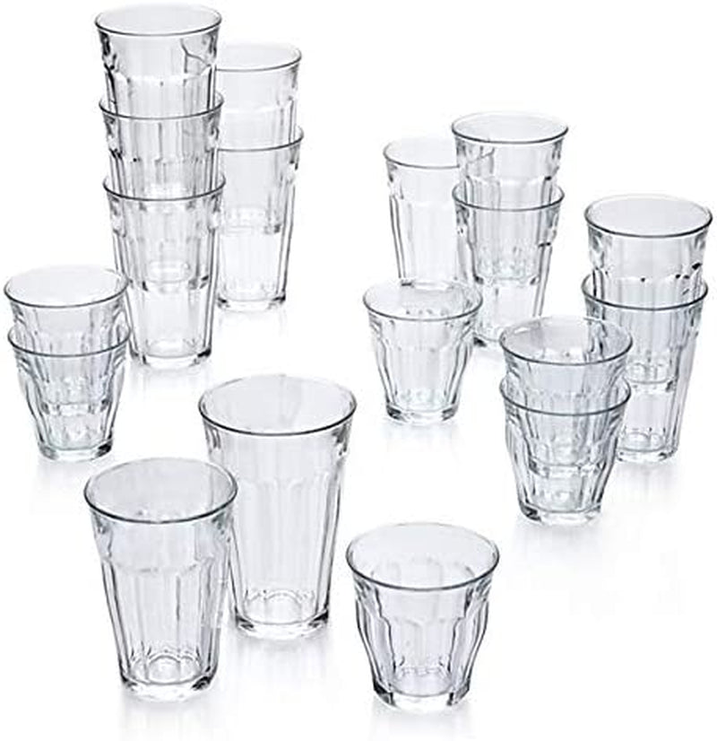Drinking Glasses 12 Oz Acrylic by DECOR WORKS - Water Glasses - Glass Cups - Plastic Glasses - Glasses Set - Clear Tumbler Dishwasher Safe BPA FREE Durable Glassware Sets Set of 6