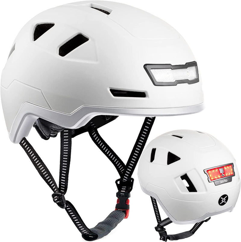 XNITO Bike Helmet with LED Lights - Urban Bicycle Helmet for Adults, Men & Women - CPSC & NTA-8776 Dual Certified - Class 3 E-Bikes, Scooters, Onewheel, Commuter, Mountain Bikes, MTB, BMX, Cycling Sporting Goods > Outdoor Recreation > Cycling > Cycling Apparel & Accessories > Bicycle Helmets xnito Lightning Medium 