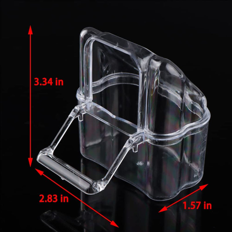 4 Pcs Bird Cage Feeder Plastic Cups Acrylic Feeding Bowl Anti- Splashing Water Food Feeder Box (For Bird Cage with Spring Door) Animals & Pet Supplies > Pet Supplies > Bird Supplies > Bird Cage Accessories > Bird Cage Food & Water Dishes DQITJ   