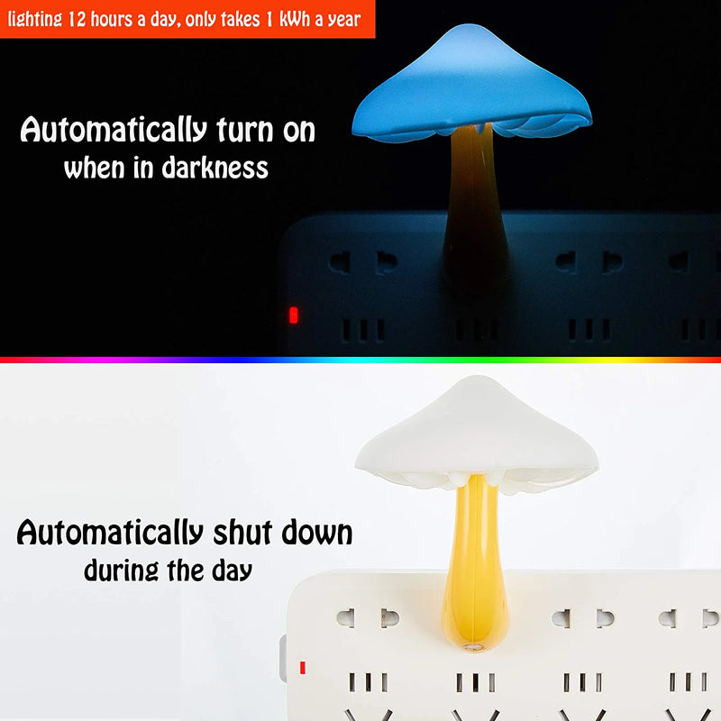 Mudder 2 Pack Sensor LED Mushroom Night Light Plug in Smart Lamp Mini Mushroom Night Lights LED Night Lamp Color Changing for Adults Kids (7-Color Discoloration) Home & Garden > Lighting > Night Lights & Ambient Lighting Mudder   