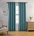 Miuco Room Darkening Texture Thermal Insulated Blackout Curtains for Bedroom 1 Pair 52X63 Inch Black Home & Garden > Decor > Window Treatments > Curtains & Drapes MIUCO Teal 52x84 inch 