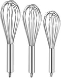 TEEVEA Silicone Whisk 3 Pack Upgraded Kitchen Silicone Whisk Balloon Wire Whisk Set Sturdy Egg Beater Baking Tools for Blending Whisking Beating Stirring Cooking Baking Home & Garden > Kitchen & Dining > Kitchen Tools & Utensils TEEVEA 3 Pack Whisk Stainless Steel  