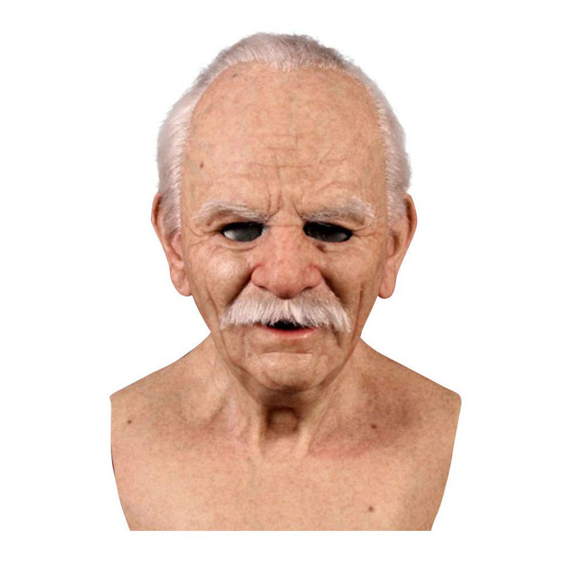 Novelty Halloween Costume Party Latex Head Mask Realistic Human Face (Old Man)