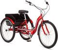 Schwinn Meridian Adult Tricycle Bike, Three Wheel Cruiser, 26-Inch Wheels, Low Step-Through Aluminum Frame, Adjustable Handlebars Sporting Goods > Outdoor Recreation > Cycling > Bicycles Pacific Cycle, Inc. Red 3-speed Deluxe 26-Inch Wheels
