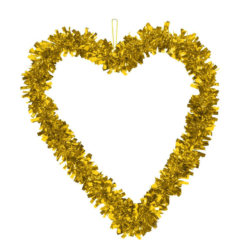 Forestyashe Home Decor Valentine'S Day Love Heart Shape Garland Wall Hanging Decoration Party Pendant Gold Plastic Home & Garden > Decor > Seasonal & Holiday Decorations WOCLEILIY One Size Gold 