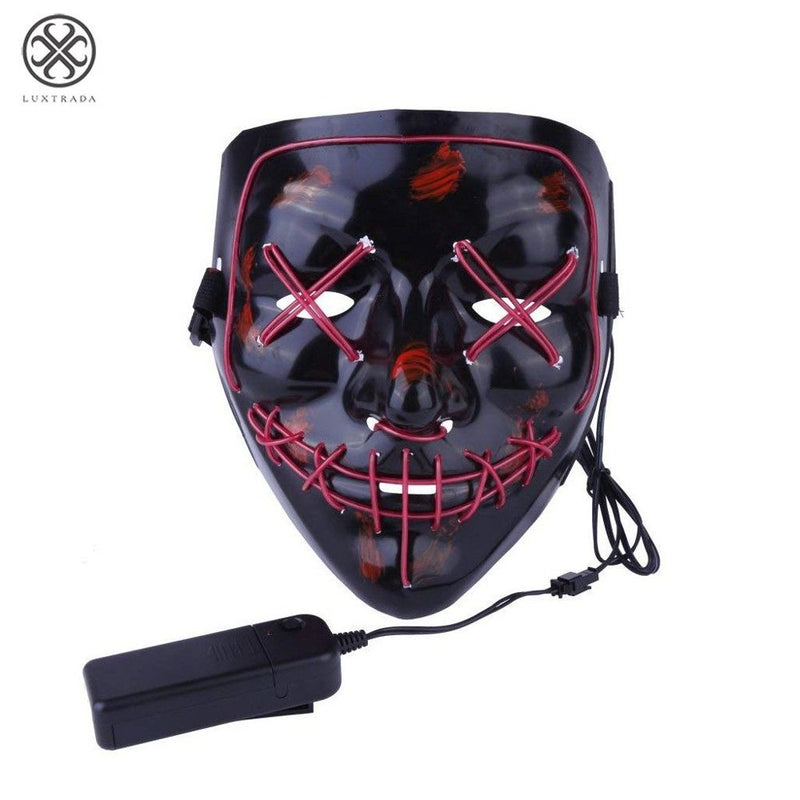 Luxtrada Halloween LED Glow Mask EL Wire Light up the Purge Movie Costume Party +AA Battery (Yellow) Apparel & Accessories > Costumes & Accessories > Masks Luxtrada   