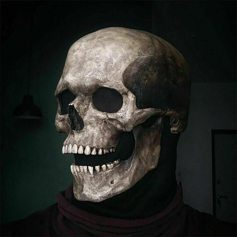 Halloween Full Head Skull Mask with Movable Jaw Realistic Human Skeleton Mask Cosplay Party Props Apparel & Accessories > Costumes & Accessories > Masks Costyle   