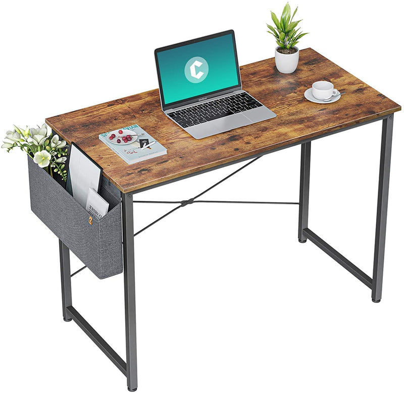 Cubiker Computer Desk 47 Inch Home Office Writing Study Desk, Modern Simple Style Laptop Table with Storage Bag, Black Home & Garden > Household Supplies > Storage & Organization Cubiker Brown 32 inch 