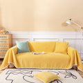 HANDONTIME Blue Striped Sofa Covers Sectional Couch Covers for L Shape Geometric Couch Covers for 3 Cushion Couch Sofa Chenille Sofa Slipcover Soft Couch Cover for Dogs Cats (Large, 71" X 134") Home & Garden > Decor > Chair & Sofa Cushions HANDONTIME H-yellow XX-Large:71"x 150" 