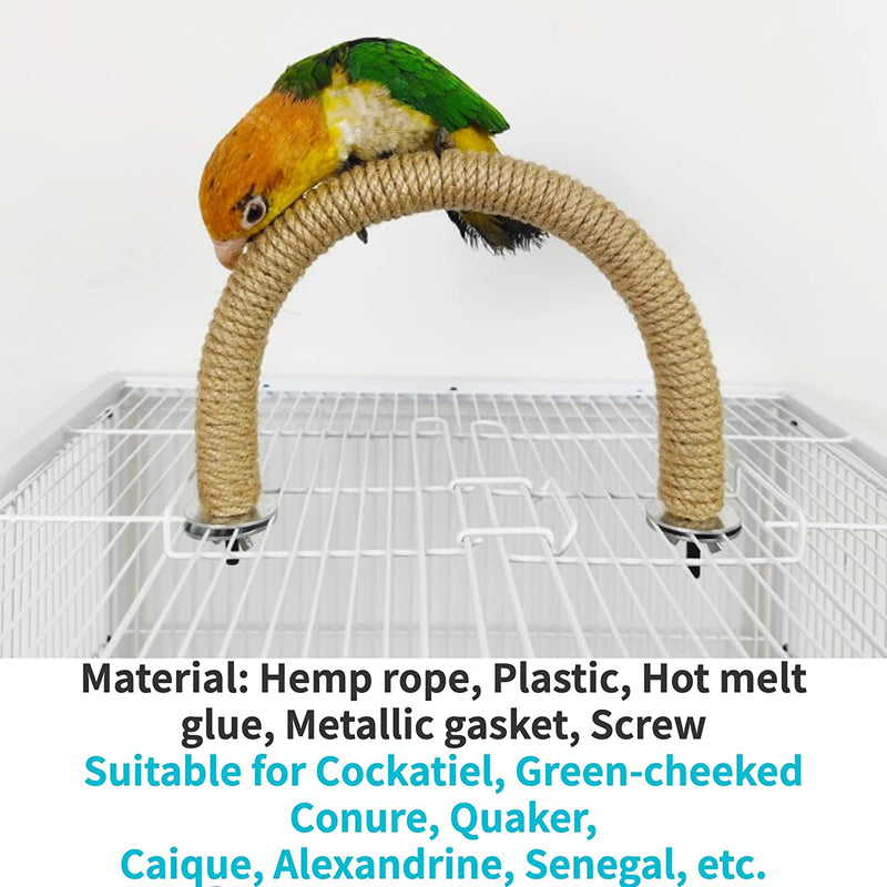 Bird Stand Perch U Shape Bird Perch Stand Toy,Hemp Rope Material Parrot Stand Platform Accessories Exercise Toys for Birds and Parrots Natural Bird Cage Toys Supplies for Small Medium Birds Animals & Pet Supplies > Pet Supplies > Bird Supplies Barn Eleven   