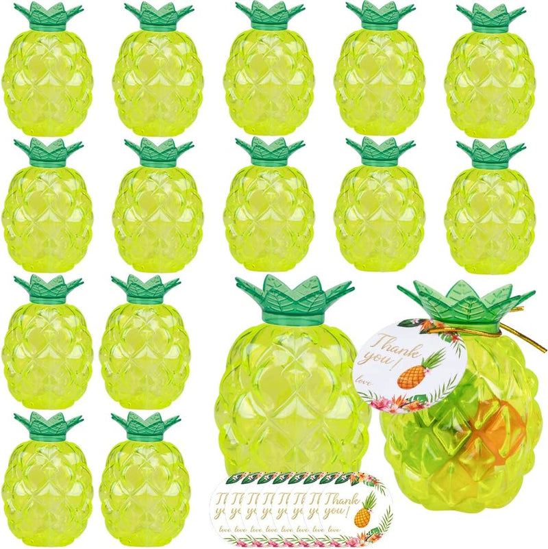 Fozi Cozi,16Pcs Pineapple Tropical Party Decorations Aabb-Luau Party Supplies,Summer Party Favor Candy Snacks Boxes,Yellow