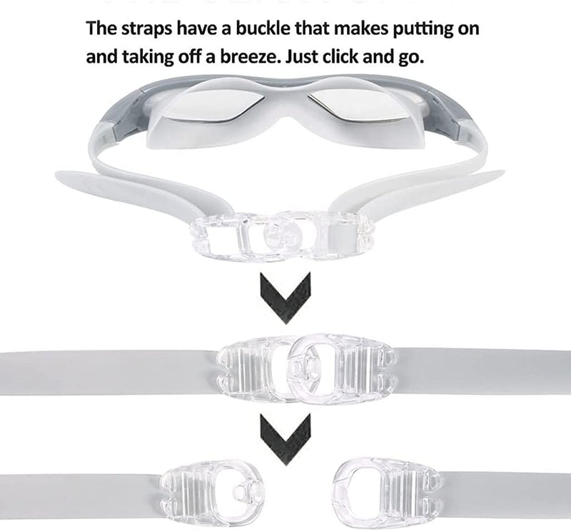 BIENKA N/A Adjustable Swimming Goggles Professional Swim Pool Glasses Waterproof Silicone Optical Electroplate Swim Eyewear for Kids Adult Goggles
