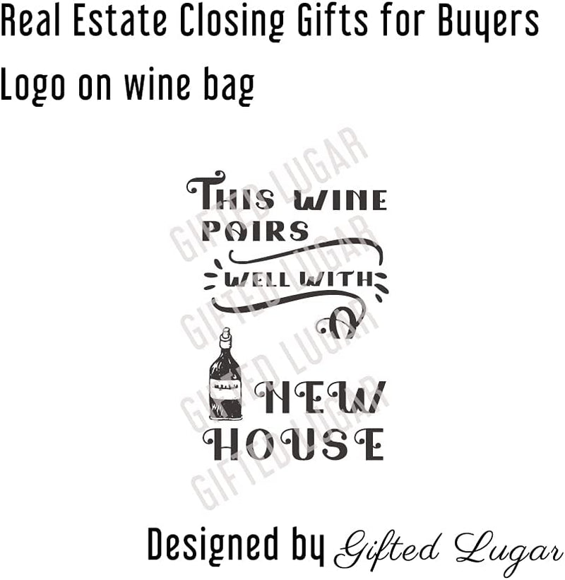 New House Gift Wine Bag, Closing Gifts for Buyers, Closing Gifts Real Estate for Clients, Burlap Home & Garden > Kitchen & Dining > Barware GIFTED LUGAR   