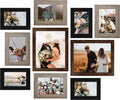 Picture Frame Set 10-Pack, Gallery Wall Frame Collage with 8X10 5X7 4X6 Frames in 3 Different Finishes Home & Garden > Decor > Picture Frames LUCKYLIFE Brown&Gray&Black  