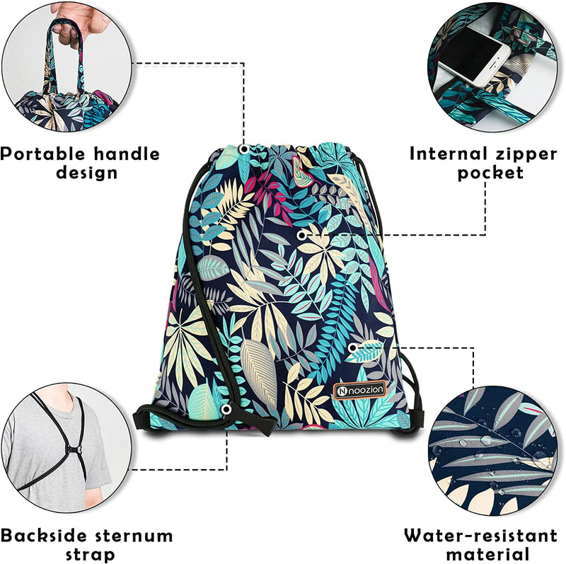 Noozion Drawstring Backpack with Wet Pocket Sport Gym String Bag Sackpack Water Resistant Nylon for Women Men Children Home & Garden > Household Supplies > Storage & Organization Noozion   