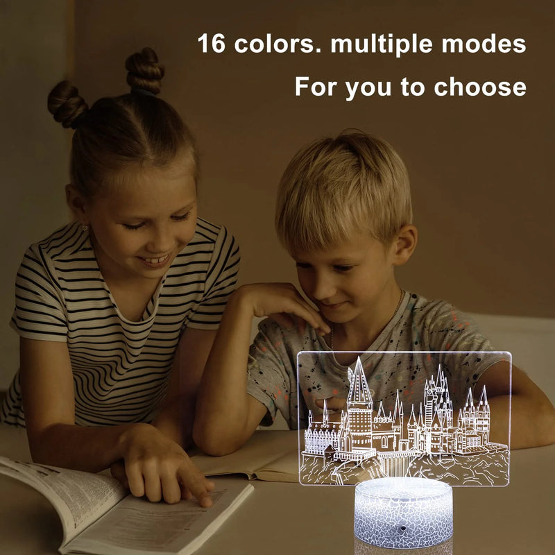 Night Light for Kids Hogwarts Castle LED Décor Lamp with Remote & Smart Touch 7 Colors + 16 Colors Changing Dimmable Castle Kids Night Light 3 4 5 6 7 8 9 Year Old Boy or Girl Gifts