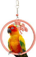 SIMENA Cotton Rope Bird Swing for Bird Cage, Hanging Bird Perch Parrot Toys, Bird Cage Accessories for Medium to Large Birds Including Parakeets, Cockatiels, Conures, Etc. (Large (9.5" Green) Animals & Pet Supplies > Pet Supplies > Bird Supplies > Bird Toys SIMENA Pink Large 9.5" 