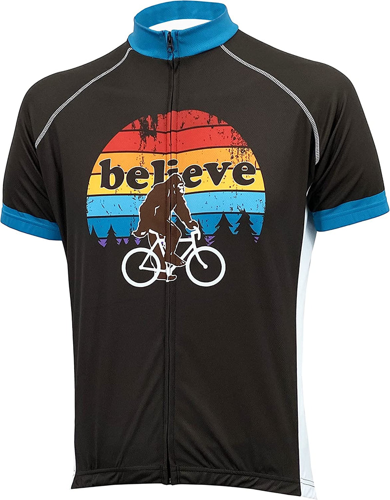Men'S Bigfoot Cycling Jersey, Believe Series Bike Shirt, Short Sleeve - for Biking and Riding Sporting Goods > Outdoor Recreation > Cycling > Cycling Apparel & Accessories Peak 1 Sports X-Large  