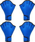 2 Pairs Swimming Gloves Aqua Fit Swim Training Gloves Neoprene Gloves Webbed Fitness Water Resistance Training Gloves for Swimming Diving with Wrist Strap Sporting Goods > Outdoor Recreation > Boating & Water Sports > Swimming > Swim Gloves Sumind Blue Large 